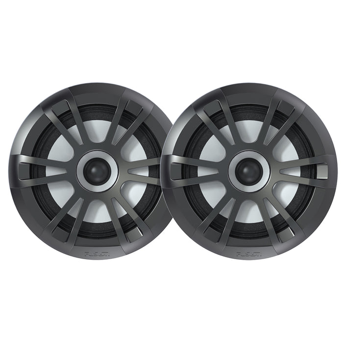 FUSION EL-FL651SPG EL Series Full Range Shallow Mount Marine Grey Speakers - 6.5" w/ LED Lights