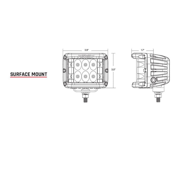 RIGID INDUSTRIES D-SS SERIES PRO SPOT SURFACE MOUNT - PAIR - BLACK