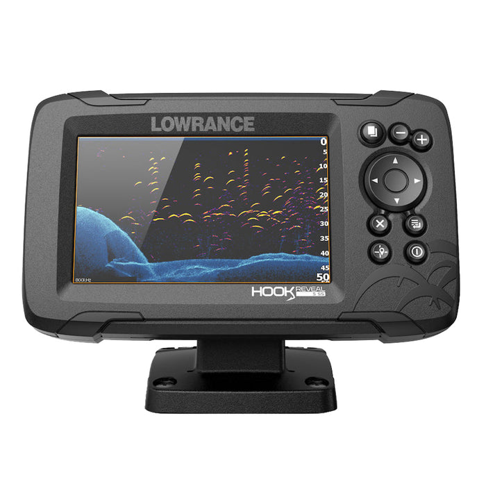 Lowrance HOOK Reveal 5 Combo w/SplitShot Transom Mount & C-MAP Contour+ Card